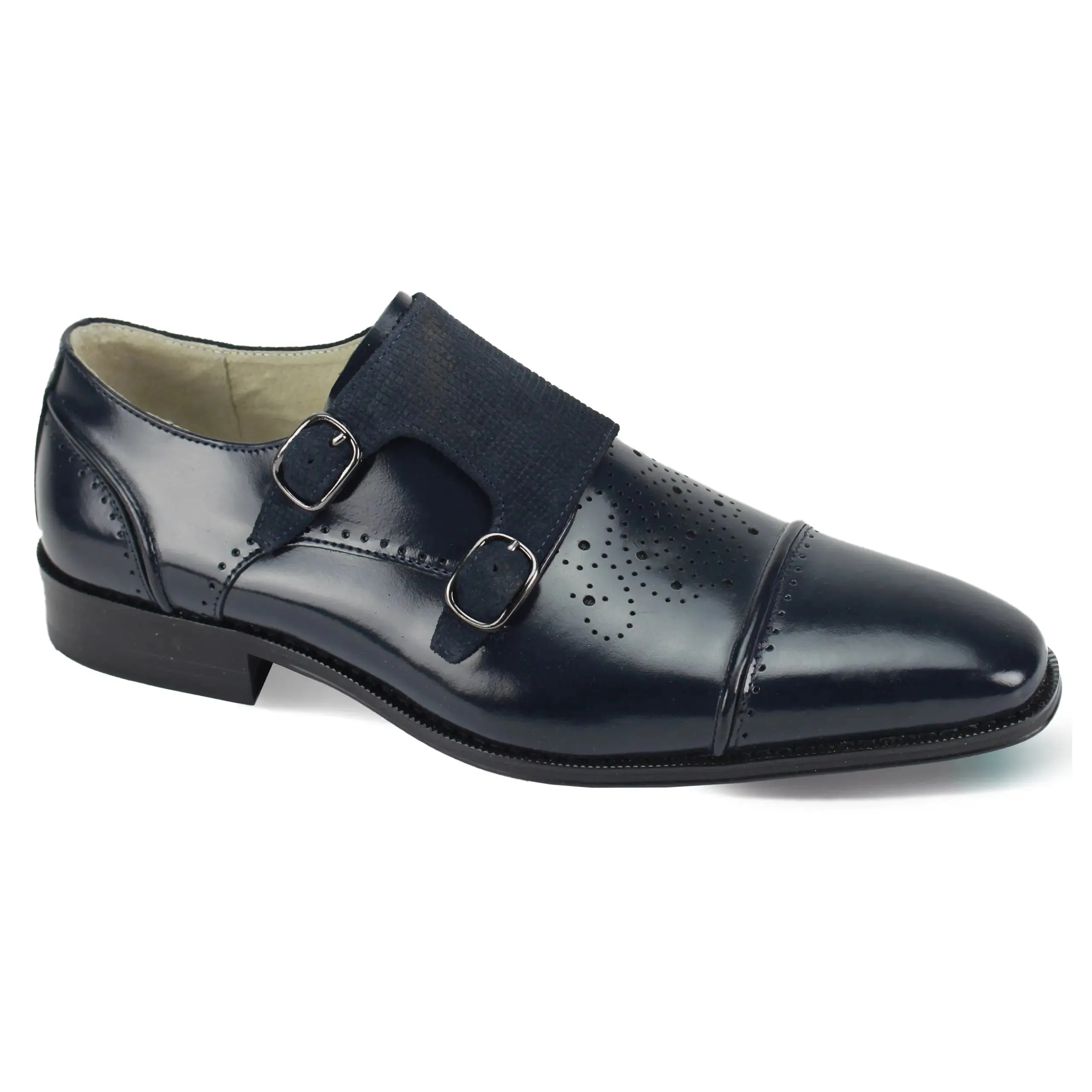 Giovanni Oscar Double Monk Strap Leather Dress Shoe