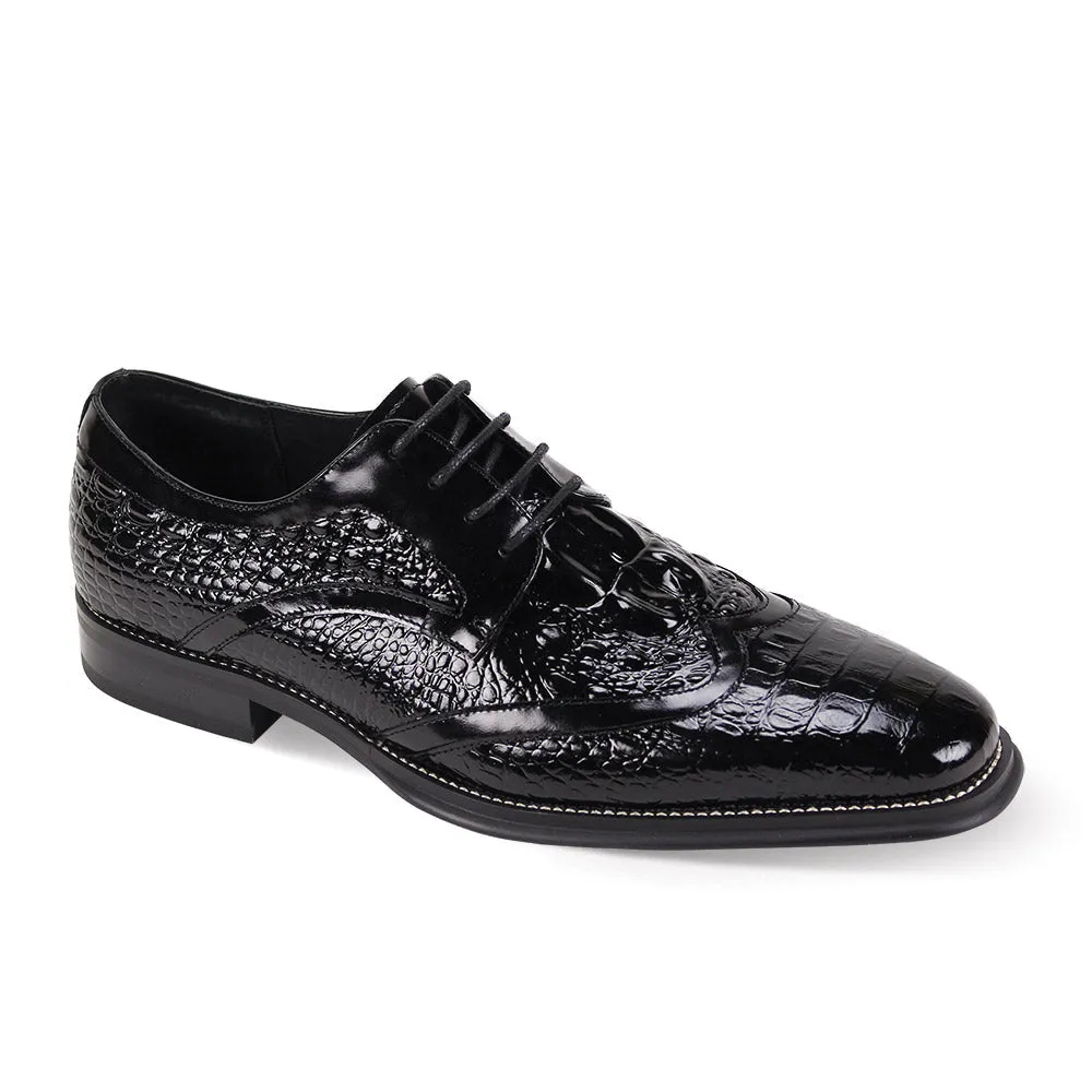 Giovanni Shane Classic Crocodile-Embossed Oxford Shoes