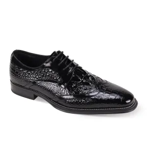 Giovanni Shane Classic Crocodile-Embossed Oxford Shoes