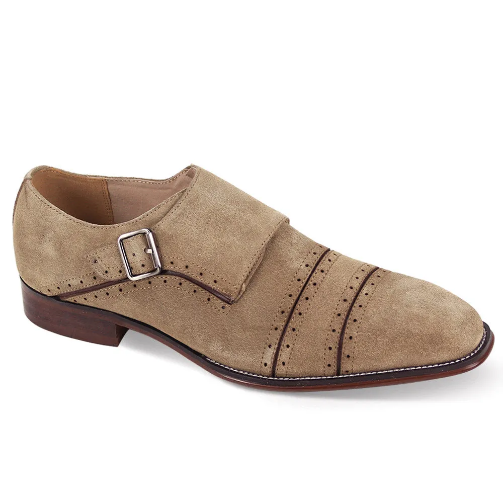 Giovanni Sheldon Suede Monk Strap Dress Shoes