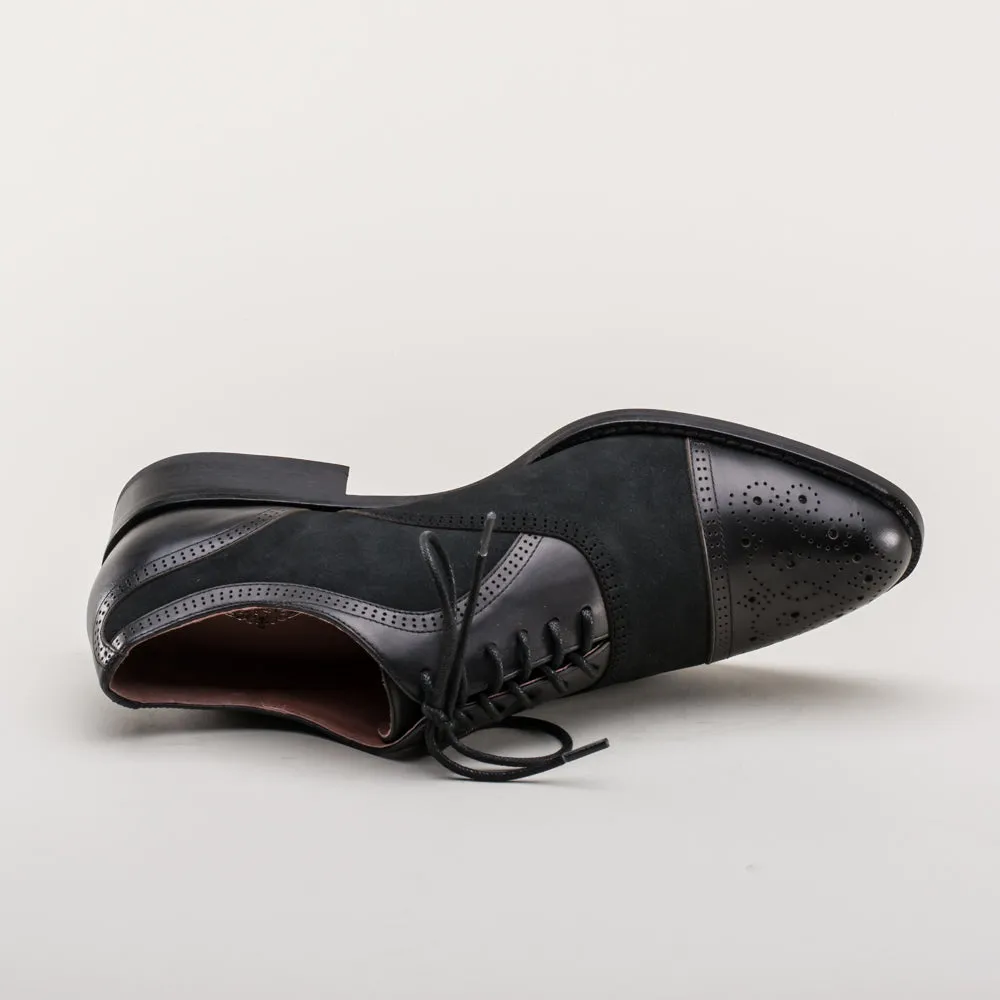 Gladys Vintage Cap Toe Oxfords (Black)