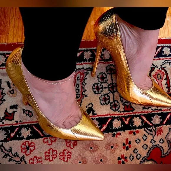 Glamorous KORS MICHAEL KORS Gold Shoes with Snakeskin effect leather Size 7