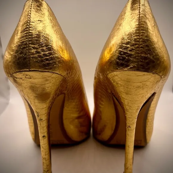 Glamorous KORS MICHAEL KORS Gold Shoes with Snakeskin effect leather Size 7