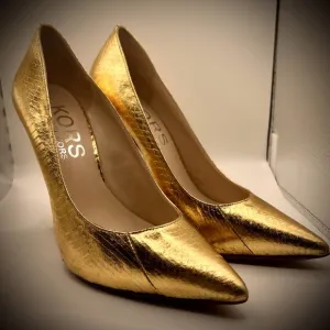 Glamorous KORS MICHAEL KORS Gold Shoes with Snakeskin effect leather Size 7