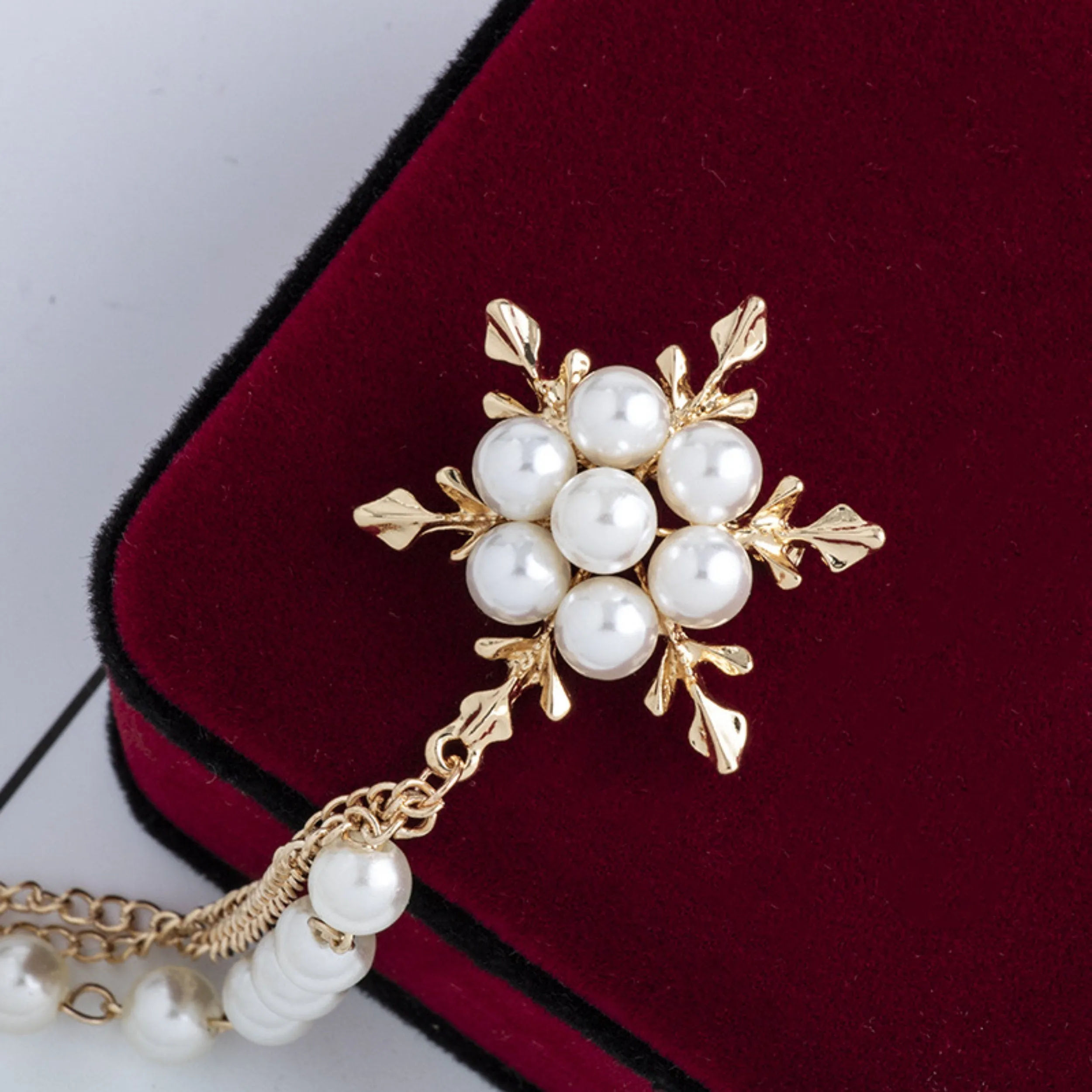 Gold Snowflake Brooch