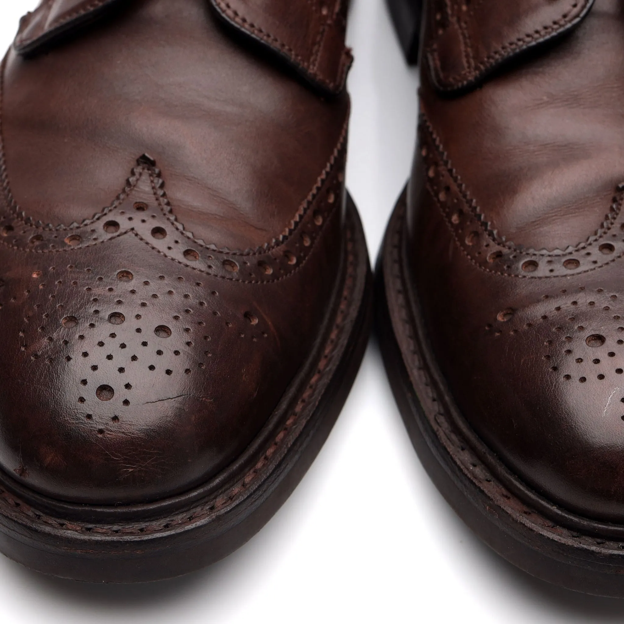 'Grafton' Dark Brown Leather Derby Brogues UK 8 G