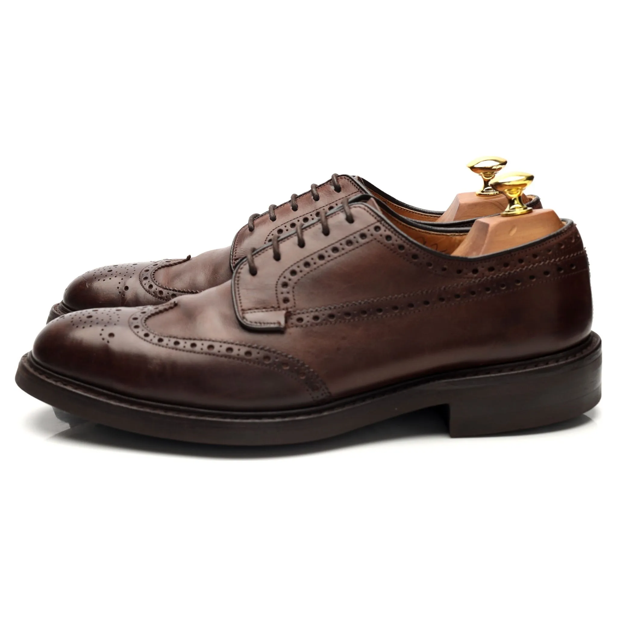 'Grafton' Dark Brown Leather Derby Brogues UK 8 G