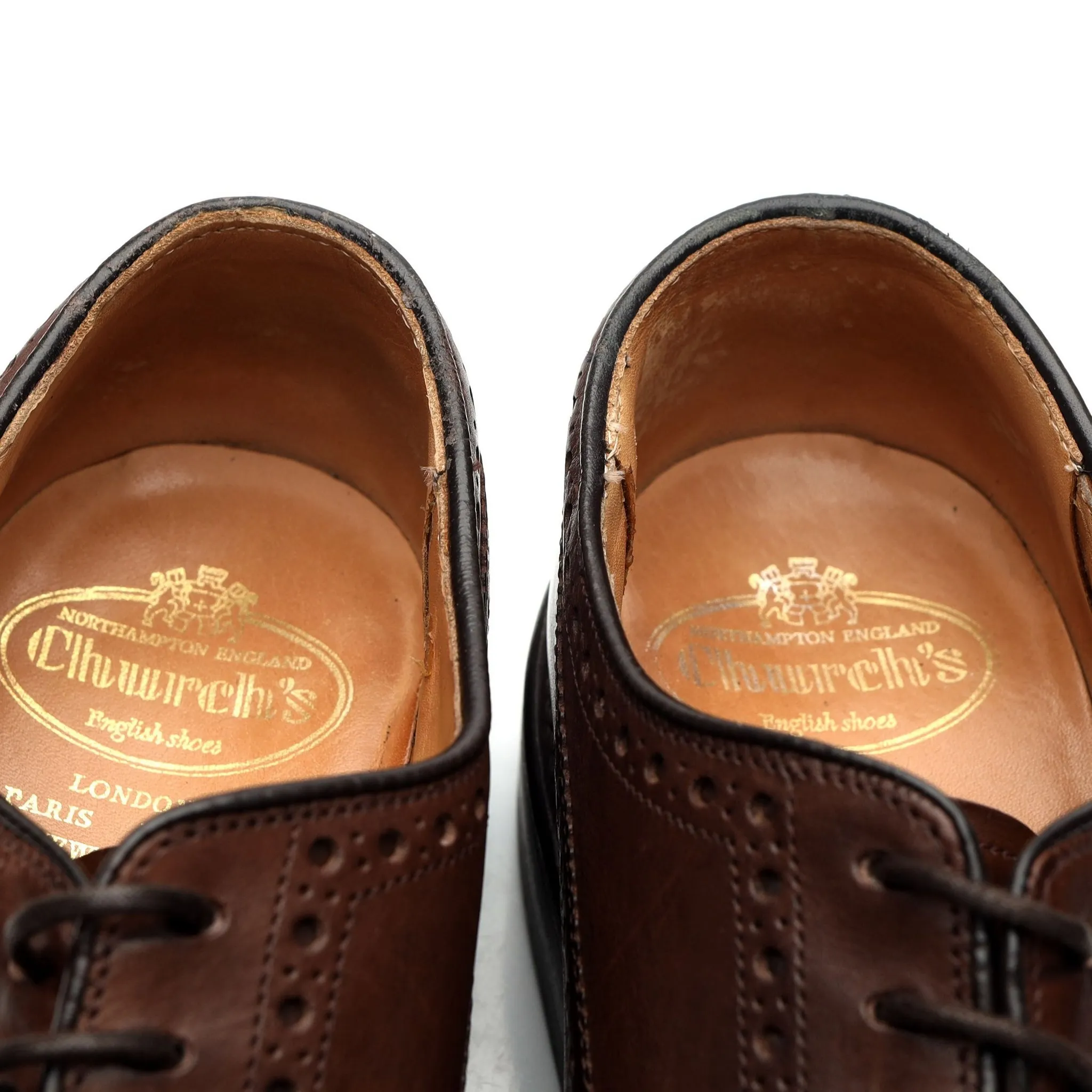'Grafton' Dark Brown Leather Derby Brogues UK 8 G