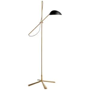 Graphic Floor Lamp in Hand-Rubbed Antique Brass with Black