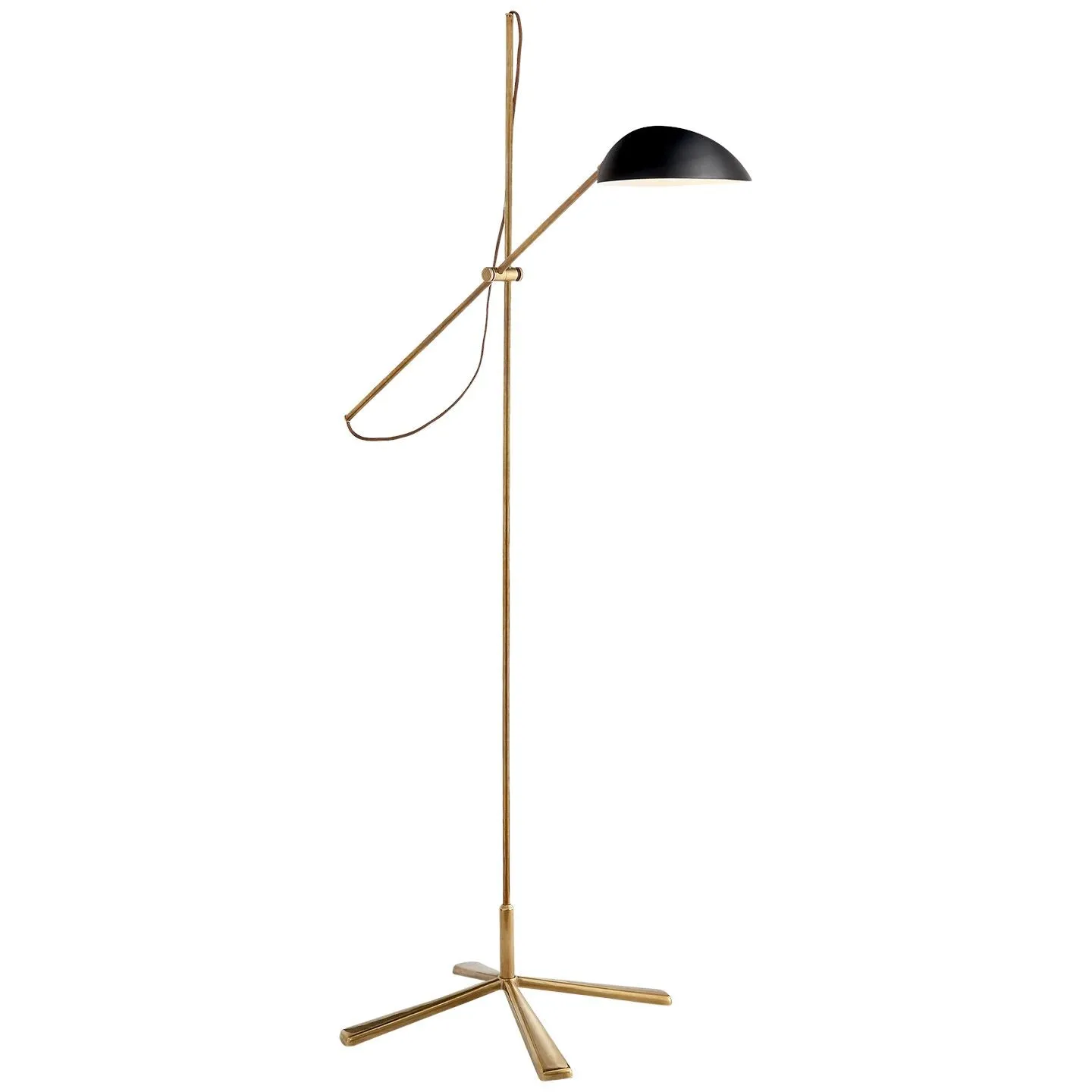 Graphic Floor Lamp in Hand-Rubbed Antique Brass with Black