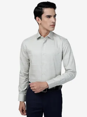 Green Striped Slim Fit Formal Shirt | JadeBlue