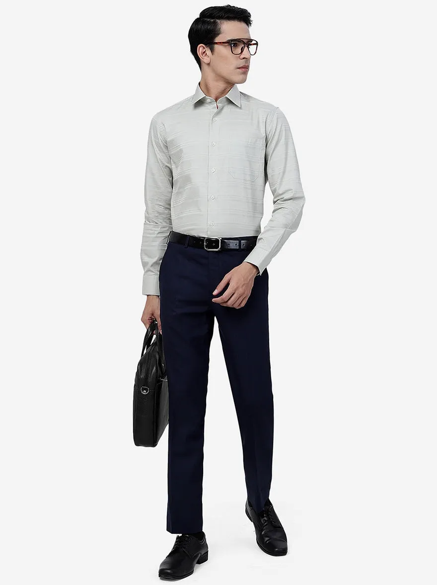 Green Striped Slim Fit Formal Shirt | JadeBlue