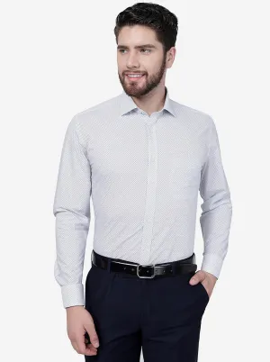 Grey Printed Regular Fit Formal Shirt | Greenfibre