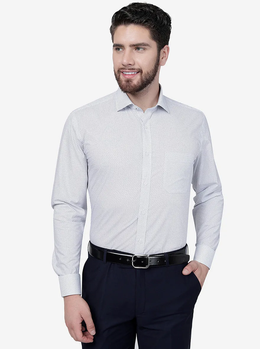 Grey Printed Regular Fit Formal Shirt | Greenfibre