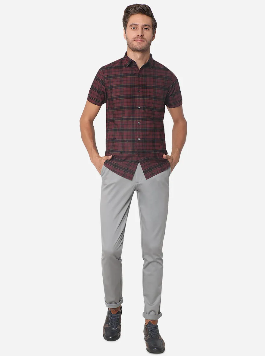 Grey Solid Uno Fit Casual Trouser | JadeBlue