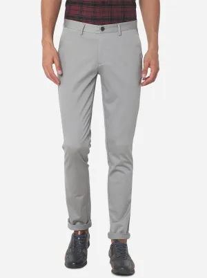 Grey Solid Uno Fit Casual Trouser | JadeBlue