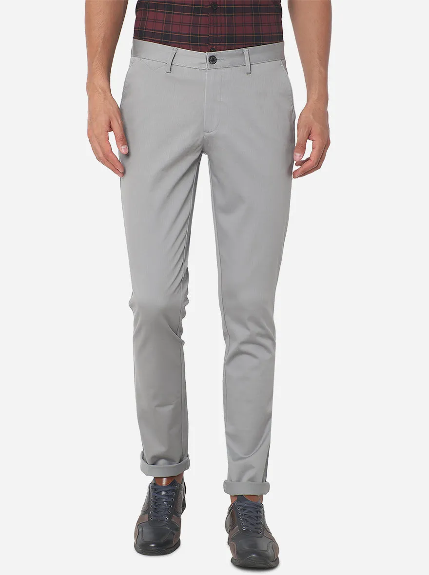 Grey Solid Uno Fit Casual Trouser | JadeBlue
