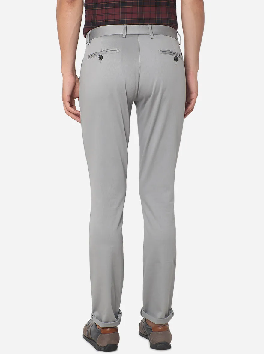 Grey Solid Uno Fit Casual Trouser | JadeBlue
