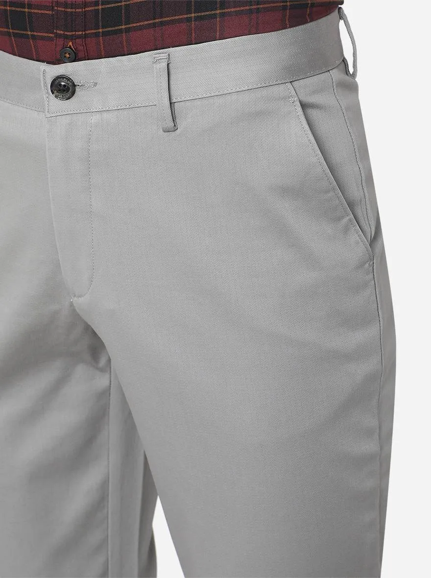 Grey Solid Uno Fit Casual Trouser | JadeBlue