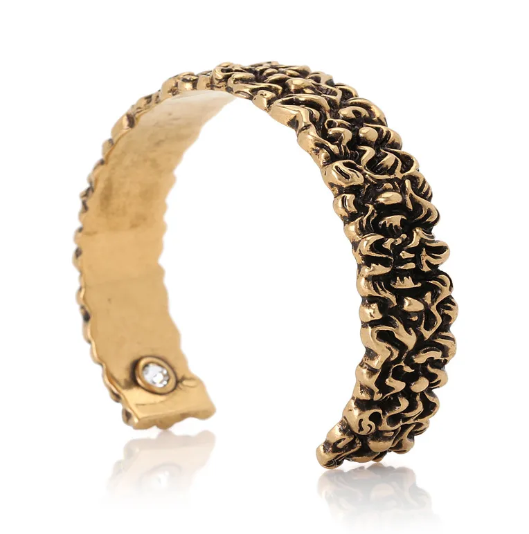 Gucci Lionhead Mane Cuff Bracelet in Antique Gold