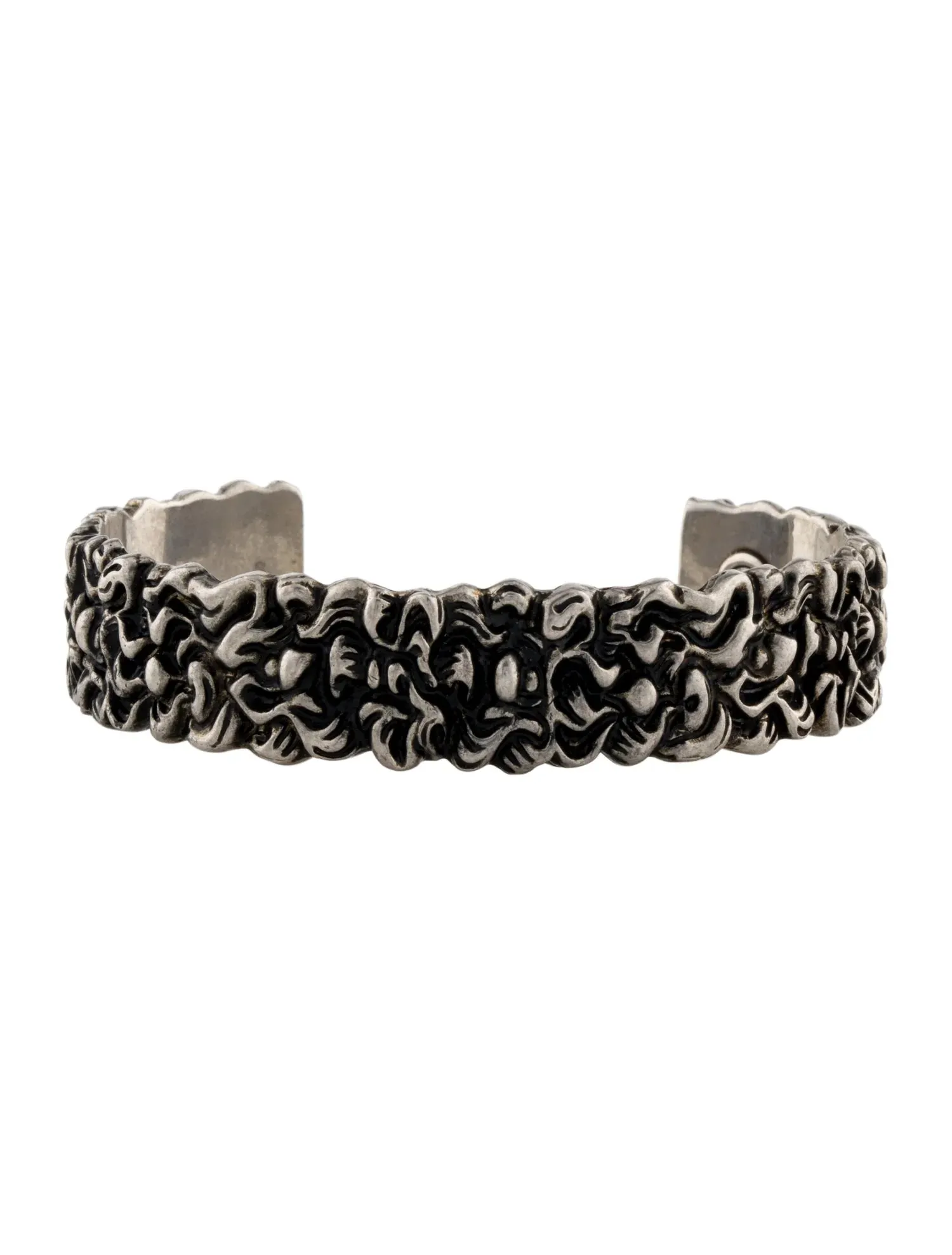 Gucci Lionhead Mane Cuff Bracelet in Silver
