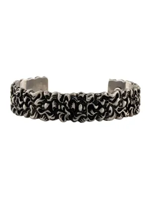 Gucci Lionhead Mane Cuff Bracelet in Silver
