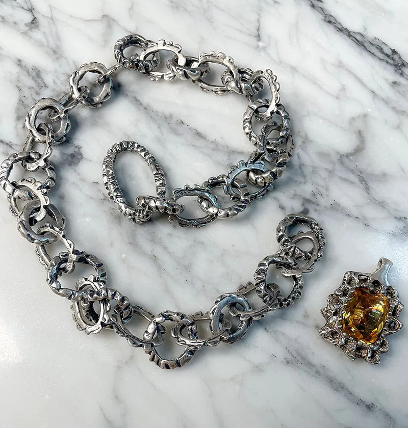 GYPSY MOTH  CITRINE NECKLACE