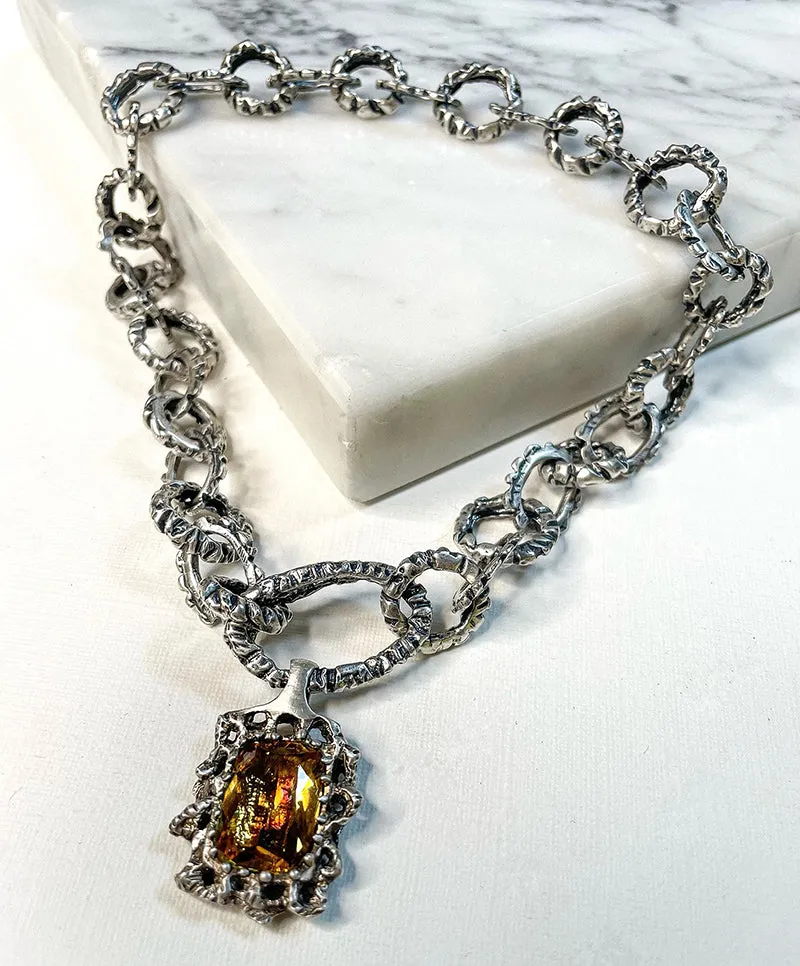 GYPSY MOTH  CITRINE NECKLACE