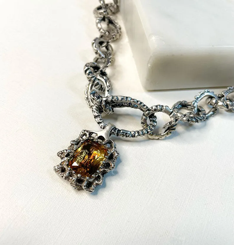 GYPSY MOTH  CITRINE NECKLACE