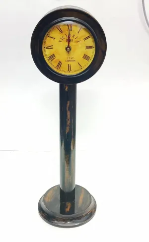 Hanmdade Antique Table Wooden Nautical Style Desk Stand Clock Vintage Home & Office Decor - 18inch