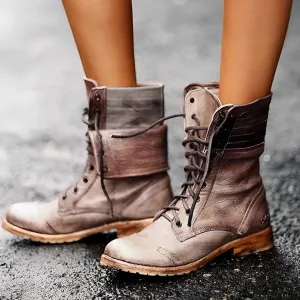 Hannah - Elegant boots with lace-up front