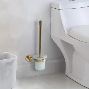 Hera Polished Gold Wall-Mounted Toilet Brush Holder Set