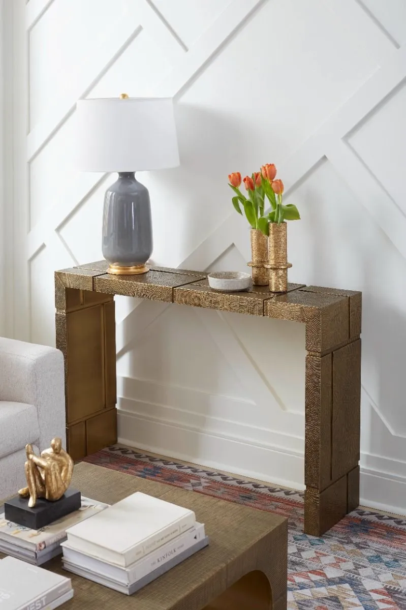 Hollis Console Table / Antique Brass