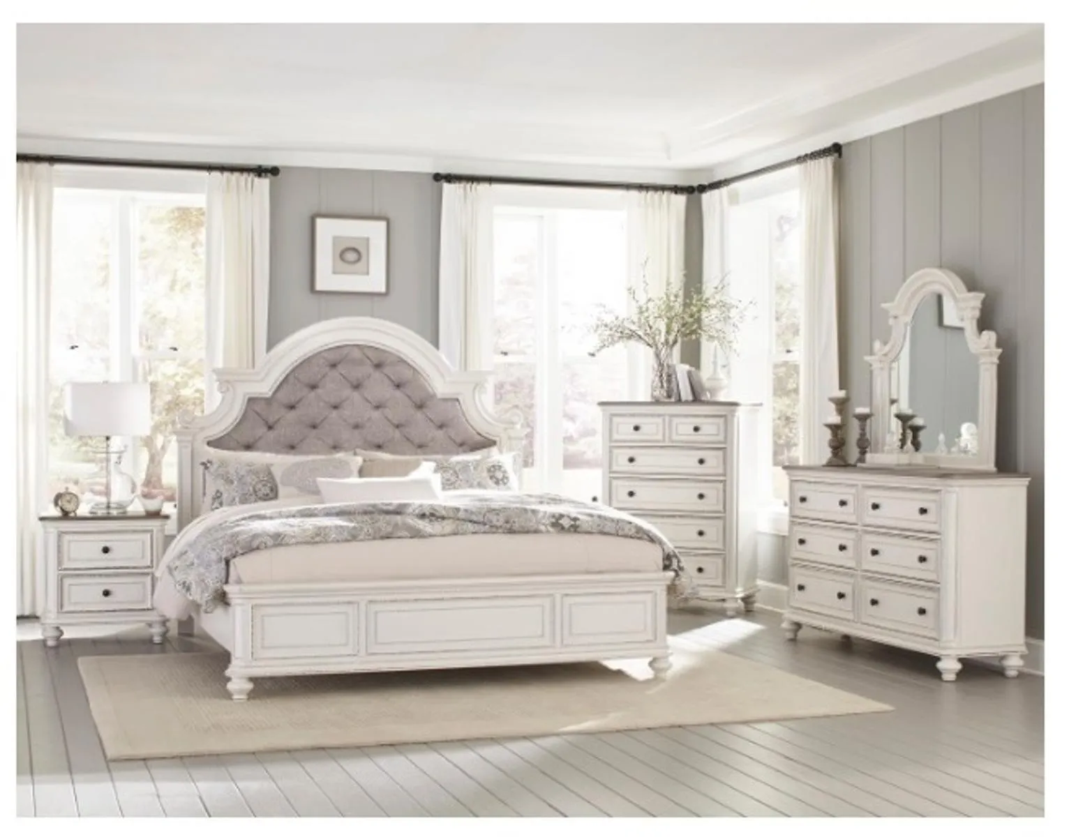 Homelegance Baylesford Mirror in Antique White 1624W-6
