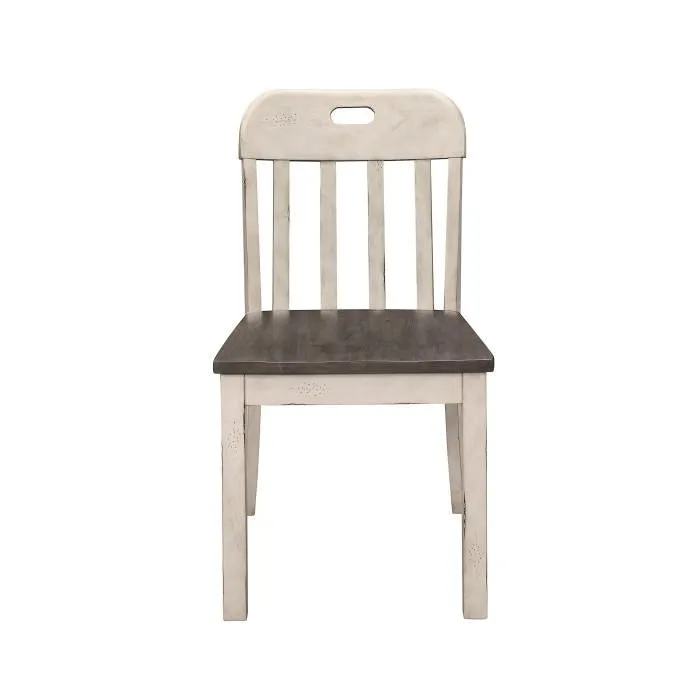 Homelegance Clover Side Chair in White & Gray (Set of 2)