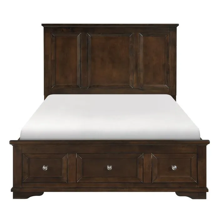 Homelegance Eunice Full Platform Bed with Footboard Storage in Espresso 1844FDC-1*