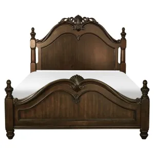 Homelegance Mont Belvieu Queen Panel Bed in Dark Cherry 1869-1*