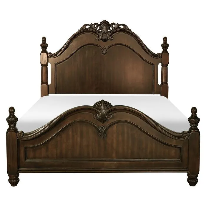 Homelegance Mont Belvieu Queen Panel Bed in Dark Cherry 1869-1*