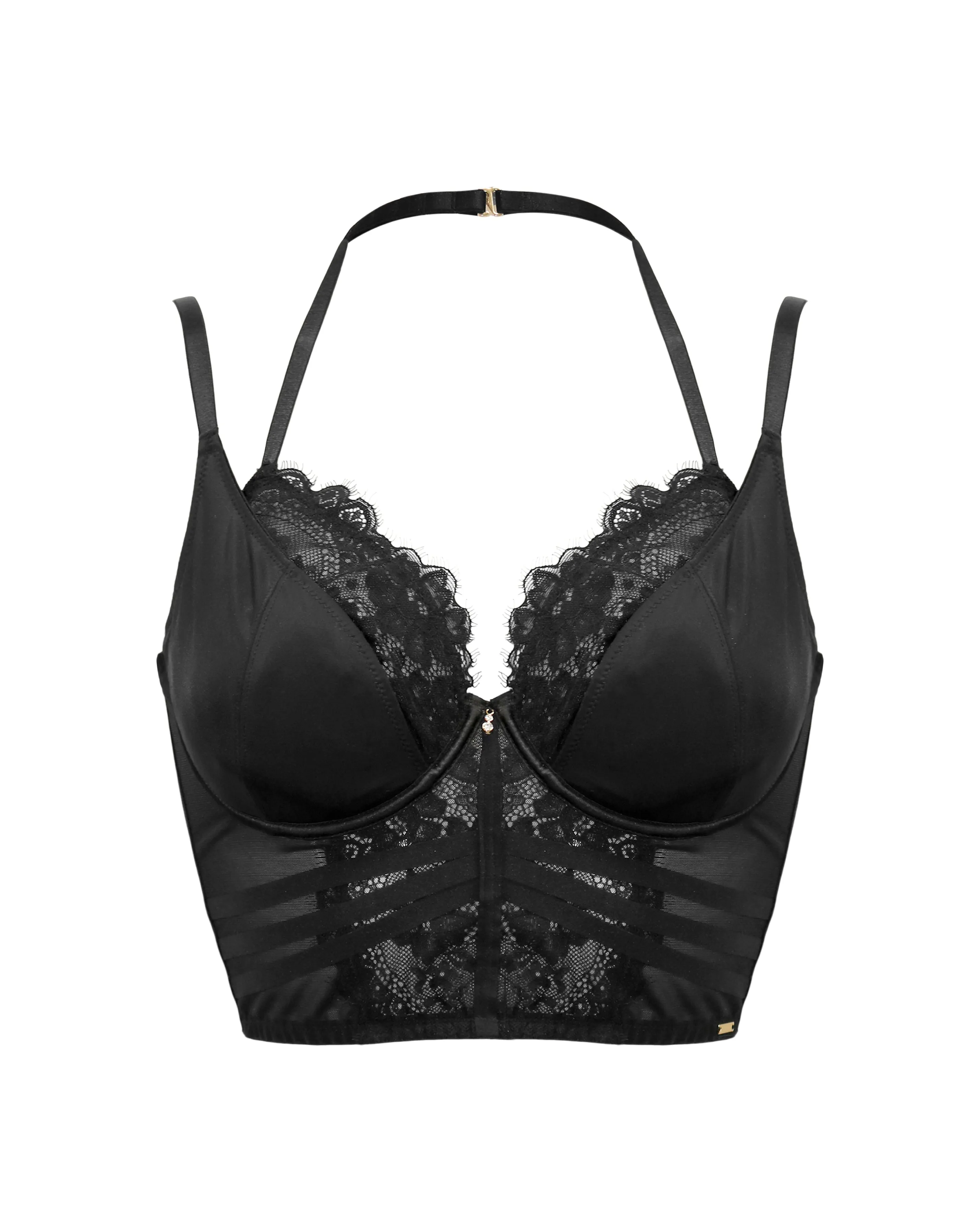 India Wild At Heart Double Strap Longline Bra In Black - Pour Moi