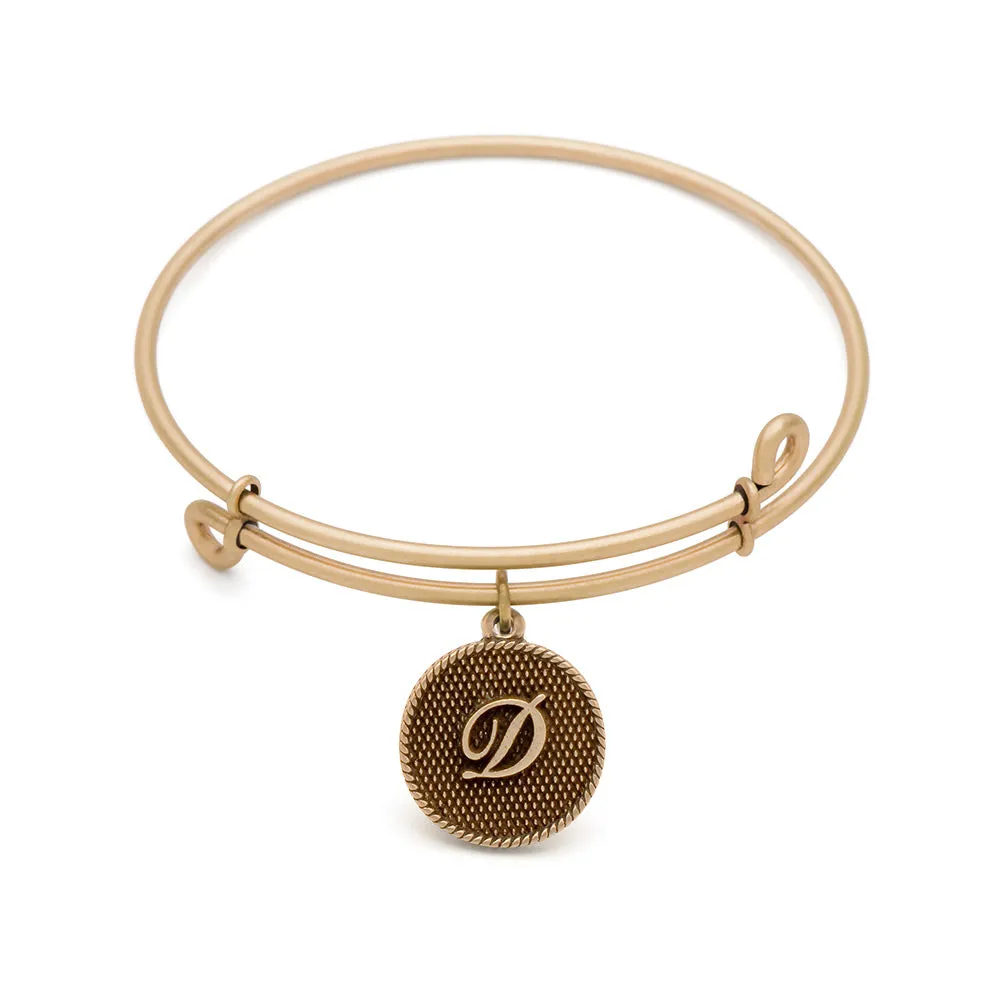 Initial D, Bangle Antique Gold Color Finish