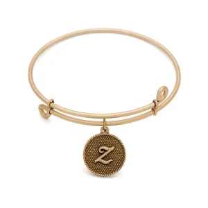 Initial Z, Bangle Antique Gold Color Finish