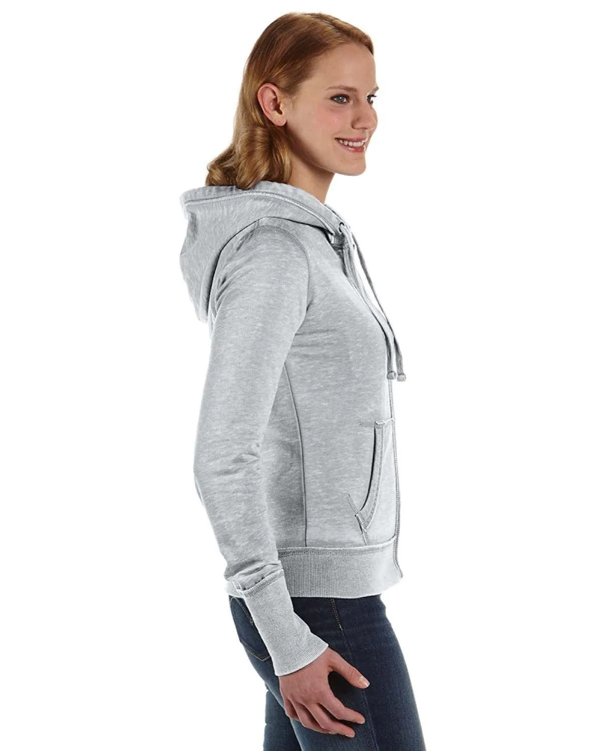 J America Ladies Zen Full-Zip Fleece Hoodie