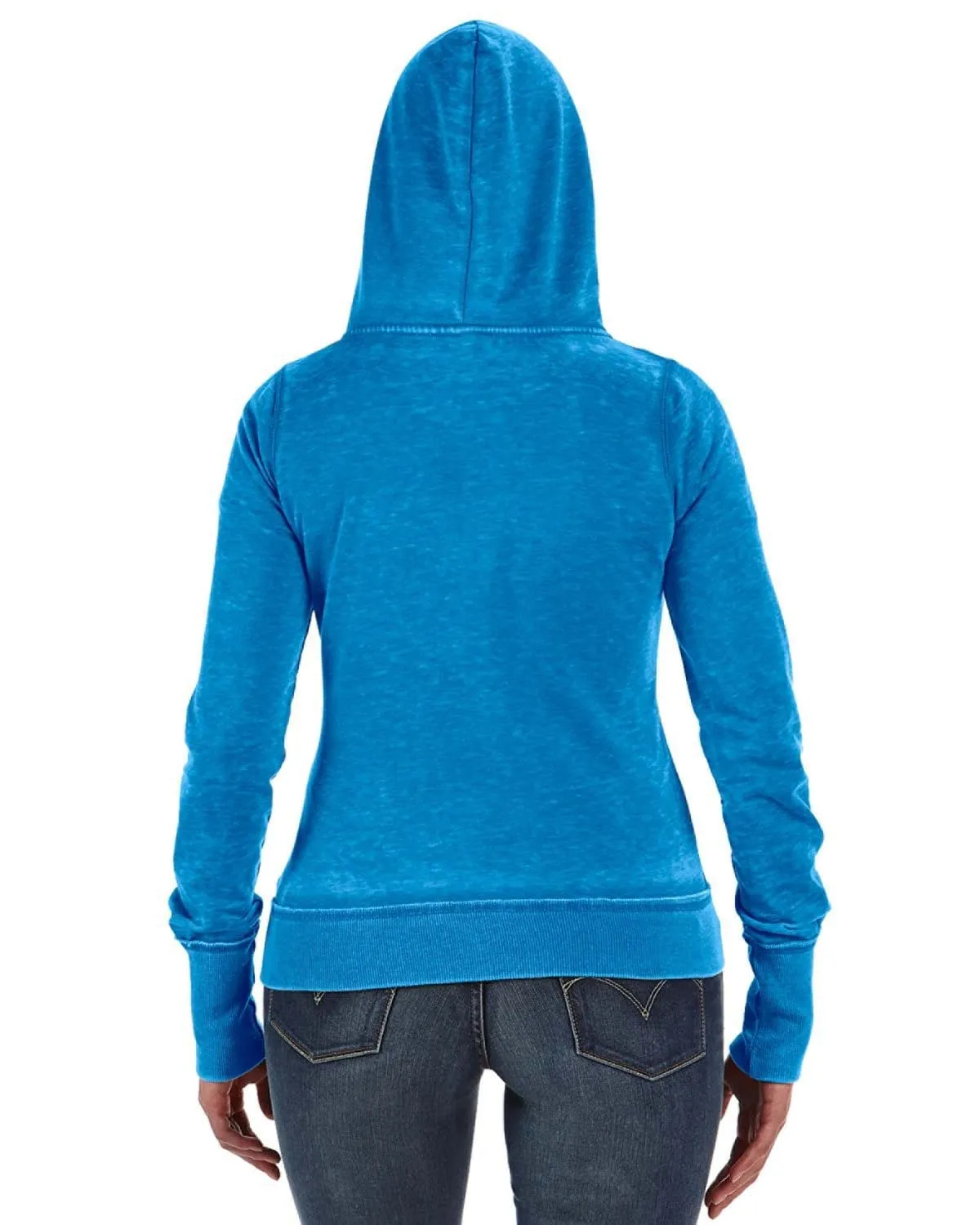 J America Ladies Zen Full-Zip Fleece Hoodie