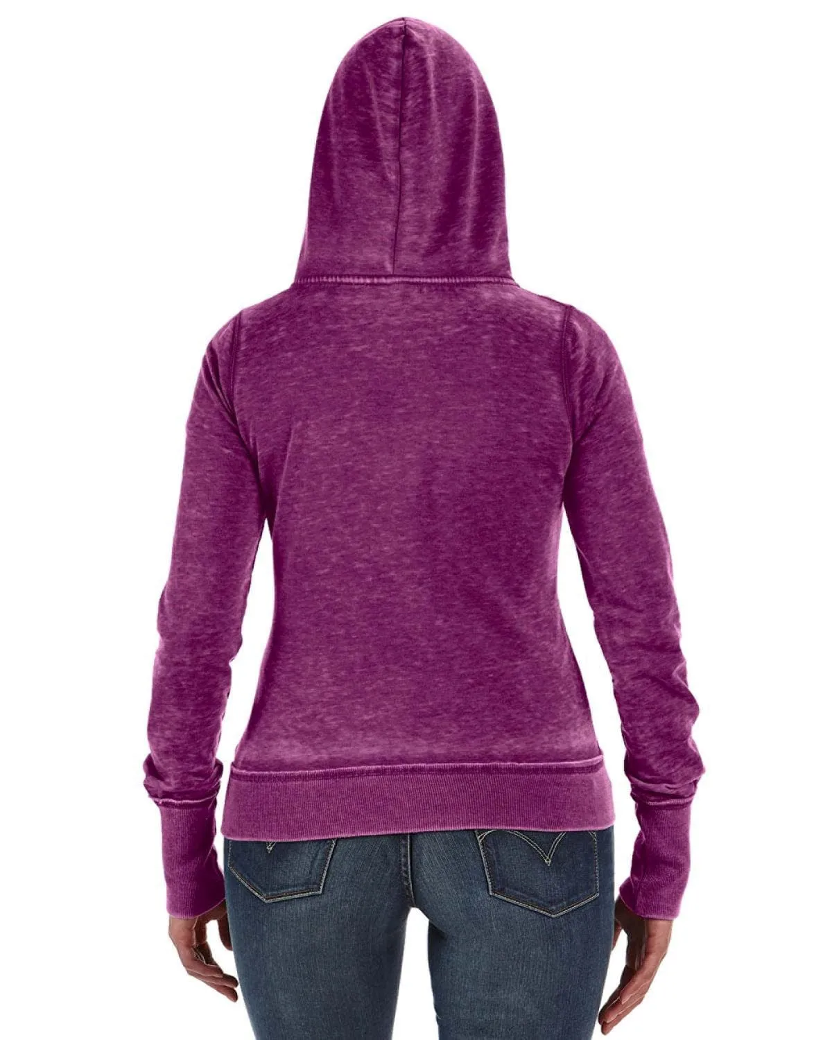 J America Ladies Zen Full-Zip Fleece Hoodie