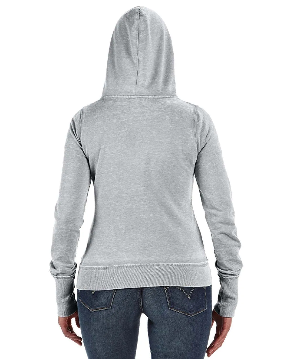 J America Ladies Zen Full-Zip Fleece Hoodie