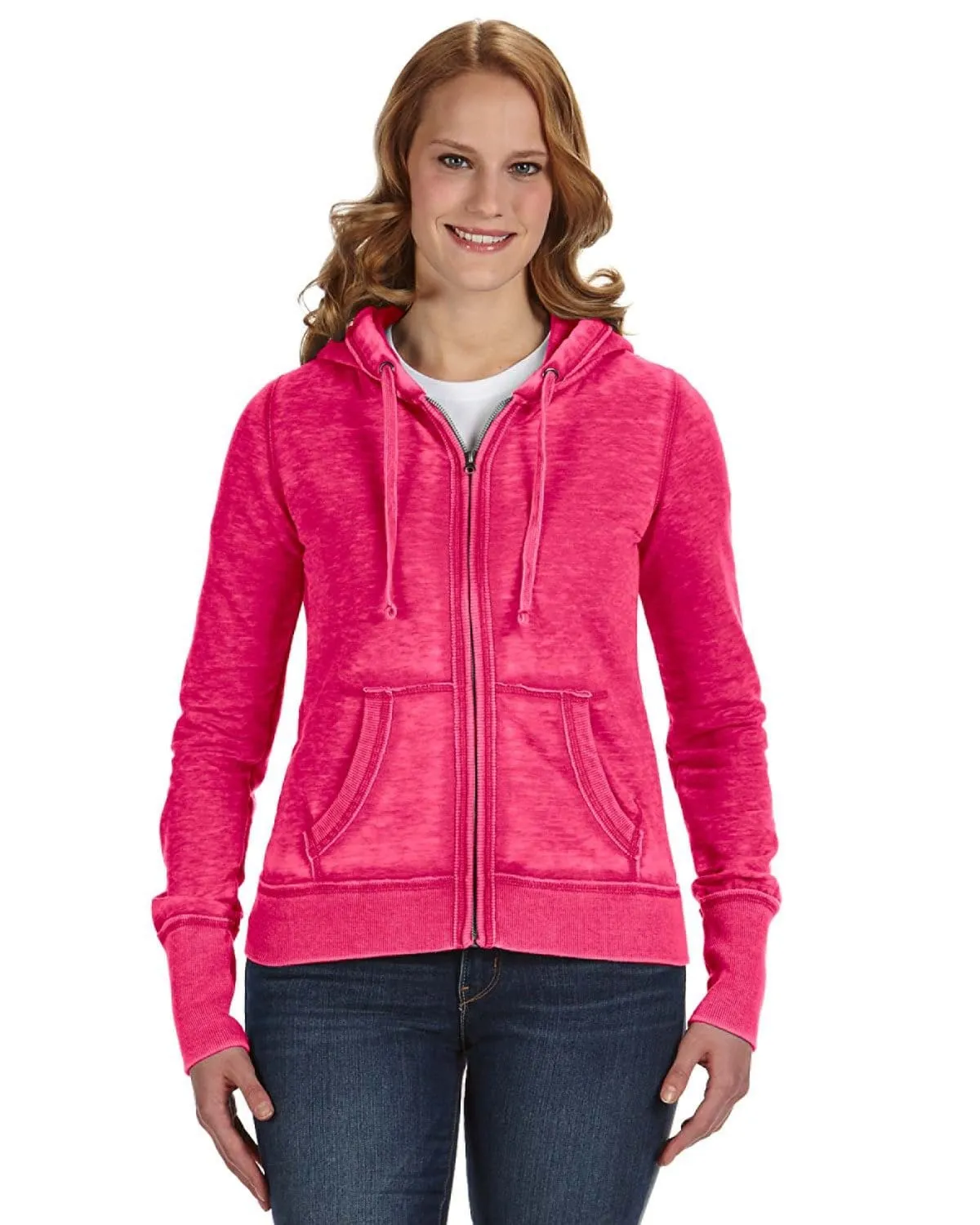 J America Ladies Zen Full-Zip Fleece Hoodie