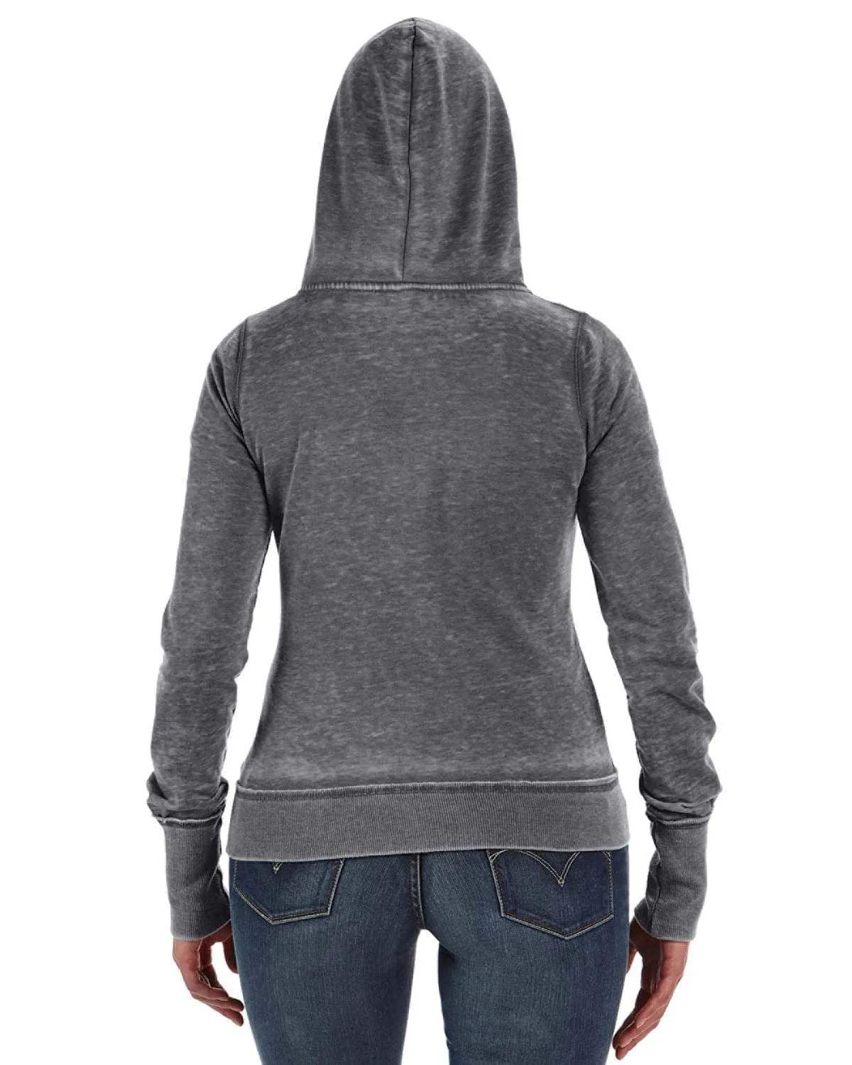 J America Ladies Zen Full-Zip Fleece Hoodie