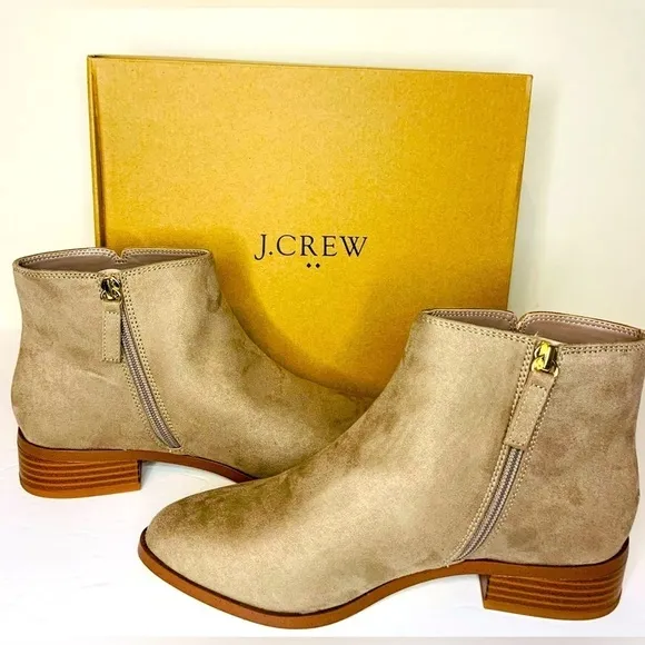 J. Crew Factory Grey Flat Ankle Boot NIB SZ 7.5M!
