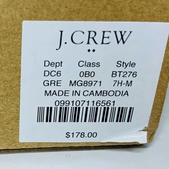 J. Crew Factory Grey Flat Ankle Boot NIB SZ 7.5M!
