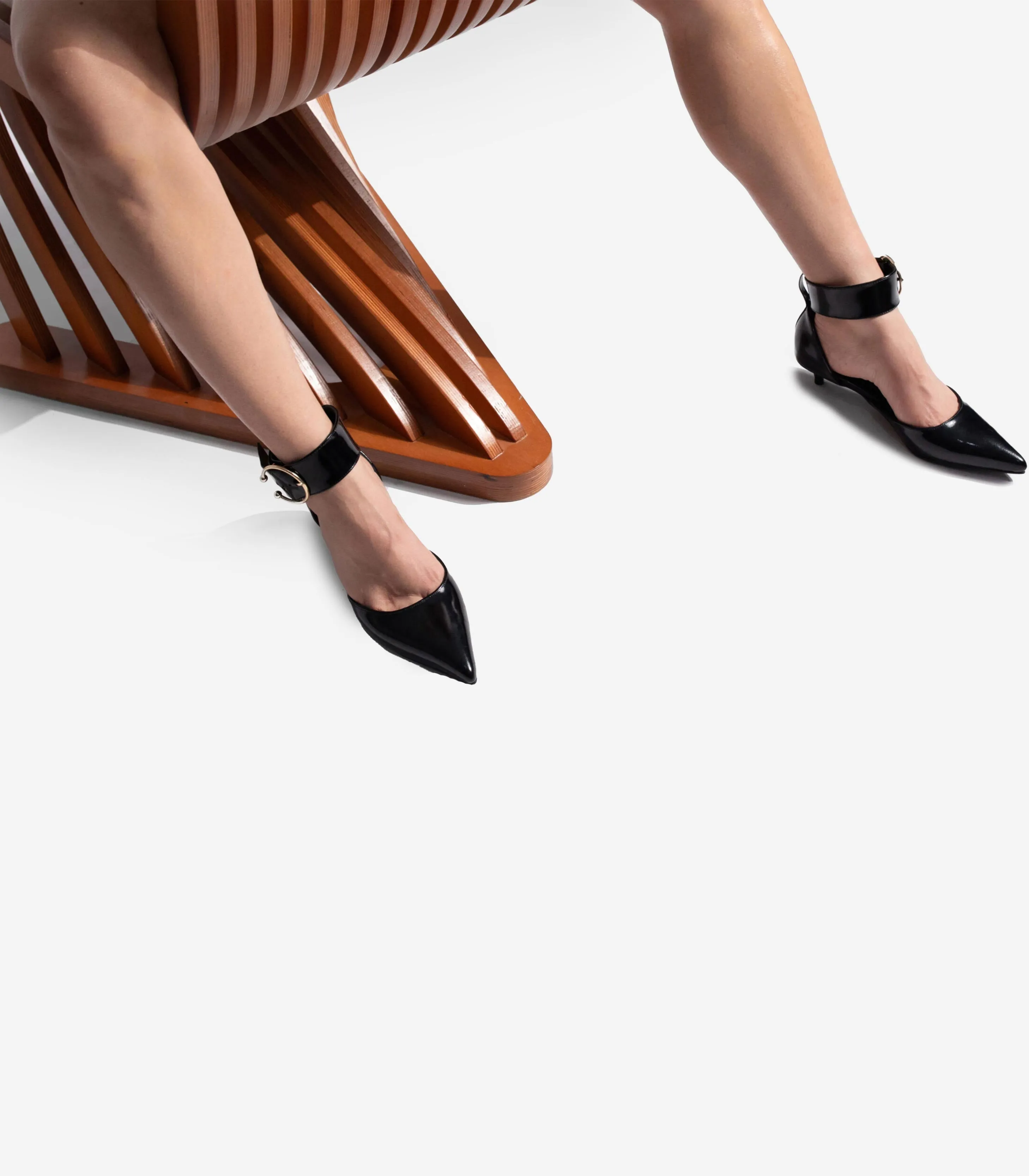 Jayda Shoes - Buckled Kitty Pumps